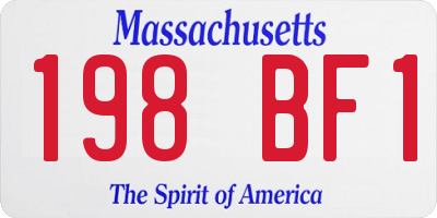 MA license plate 198BF1
