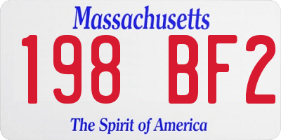 MA license plate 198BF2