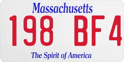 MA license plate 198BF4