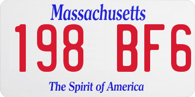 MA license plate 198BF6