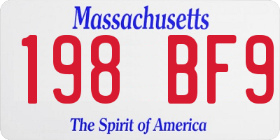 MA license plate 198BF9
