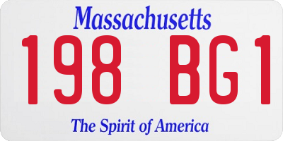 MA license plate 198BG1