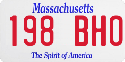 MA license plate 198BH0