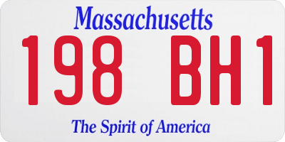 MA license plate 198BH1