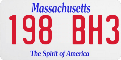 MA license plate 198BH3