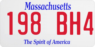 MA license plate 198BH4