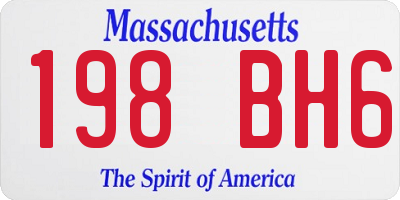 MA license plate 198BH6