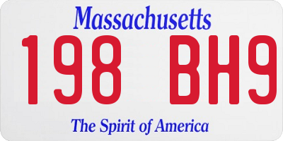 MA license plate 198BH9