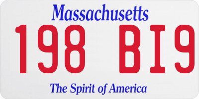 MA license plate 198BI9