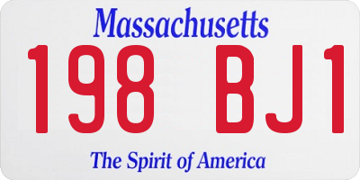 MA license plate 198BJ1