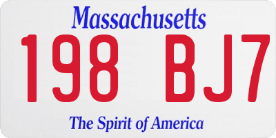 MA license plate 198BJ7