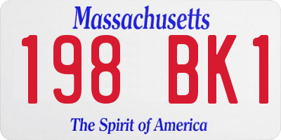 MA license plate 198BK1