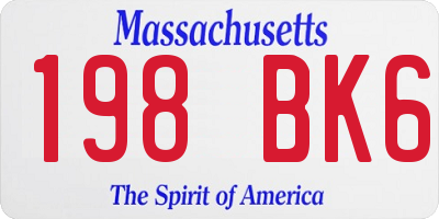 MA license plate 198BK6