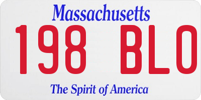 MA license plate 198BL0