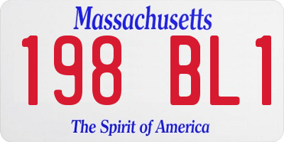 MA license plate 198BL1