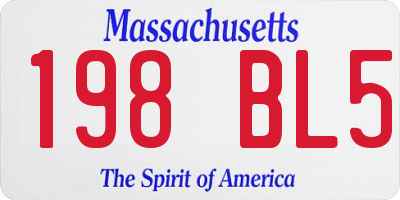 MA license plate 198BL5