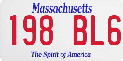 MA license plate 198BL6