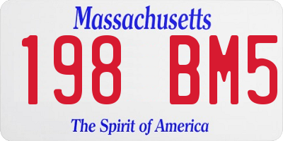 MA license plate 198BM5