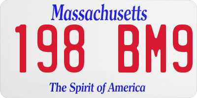 MA license plate 198BM9