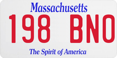 MA license plate 198BN0