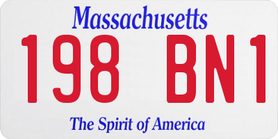 MA license plate 198BN1