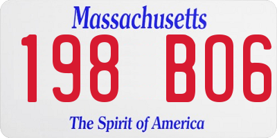 MA license plate 198BO6