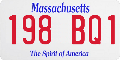 MA license plate 198BQ1