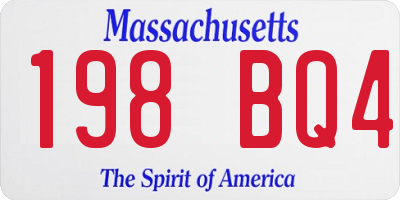 MA license plate 198BQ4