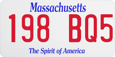 MA license plate 198BQ5
