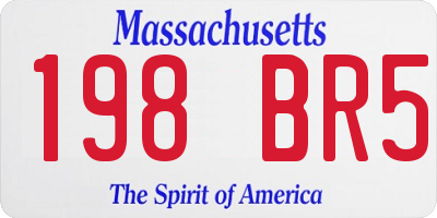 MA license plate 198BR5