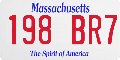 MA license plate 198BR7