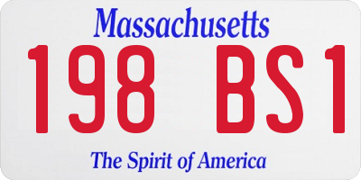 MA license plate 198BS1