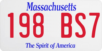MA license plate 198BS7