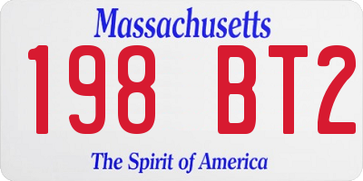 MA license plate 198BT2