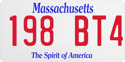 MA license plate 198BT4