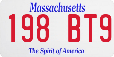 MA license plate 198BT9