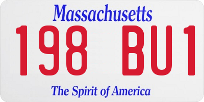 MA license plate 198BU1