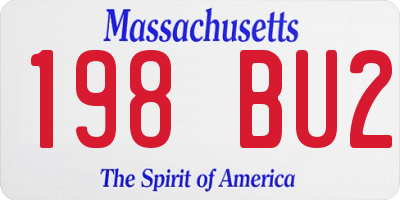 MA license plate 198BU2