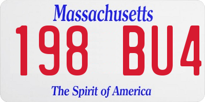 MA license plate 198BU4