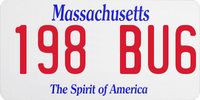 MA license plate 198BU6
