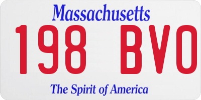 MA license plate 198BV0