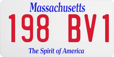 MA license plate 198BV1