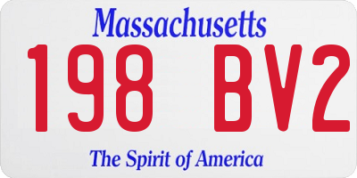 MA license plate 198BV2