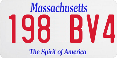 MA license plate 198BV4