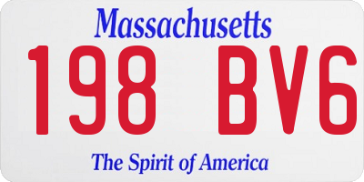 MA license plate 198BV6