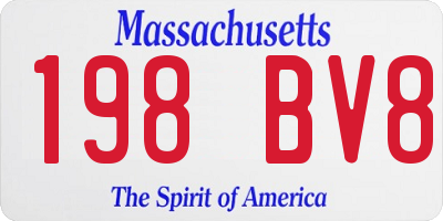 MA license plate 198BV8