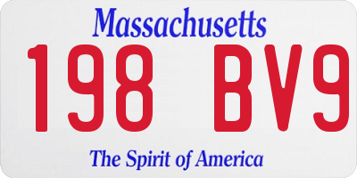 MA license plate 198BV9
