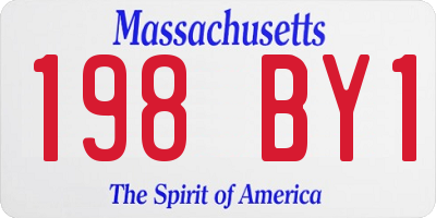 MA license plate 198BY1