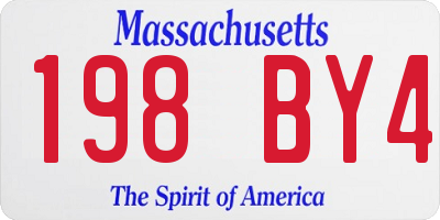 MA license plate 198BY4
