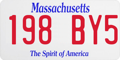 MA license plate 198BY5